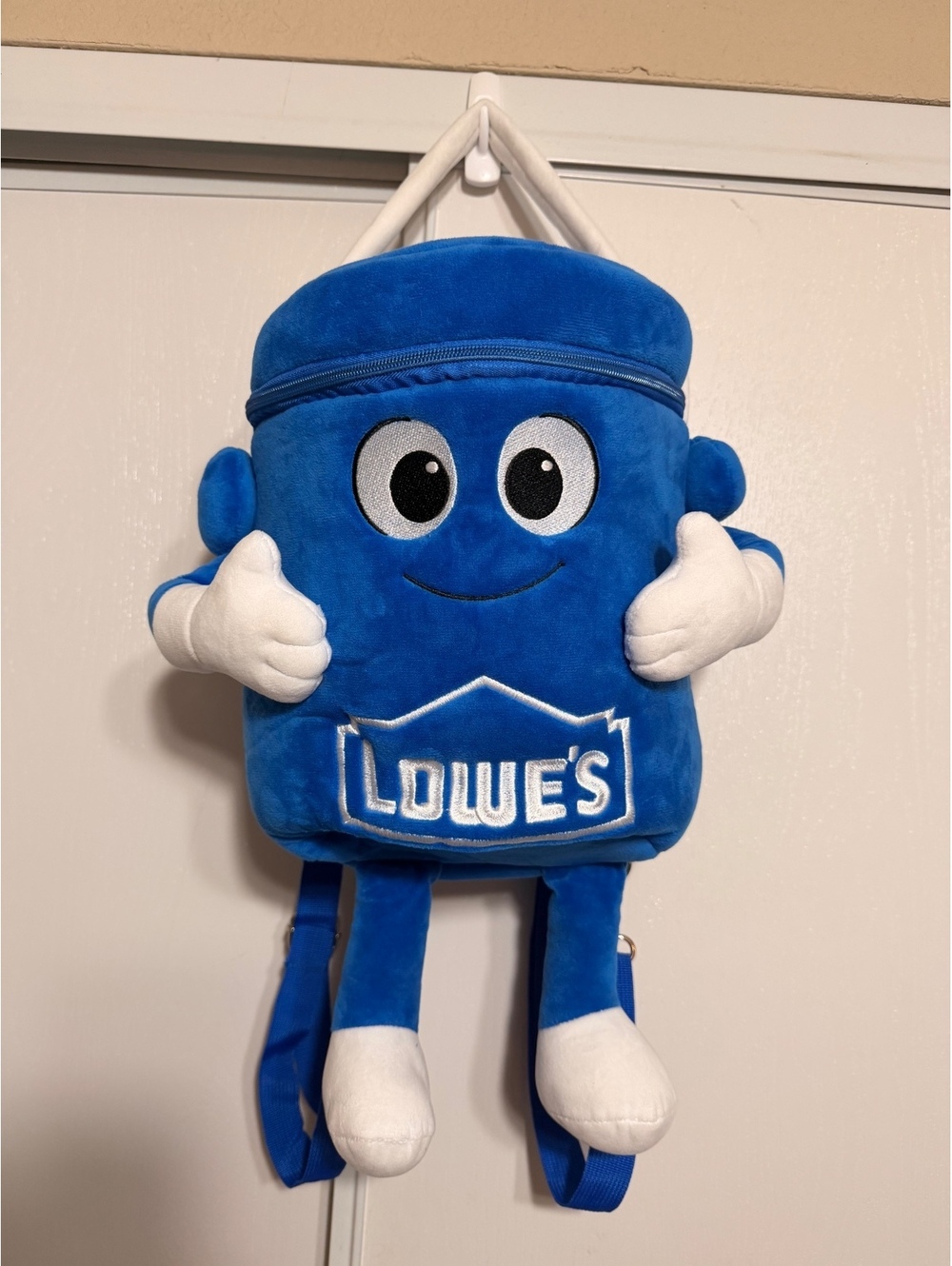 Lowe’s Plush Mascot Backpack Blue Kids Adjustable Straps 17” Novelty Bag